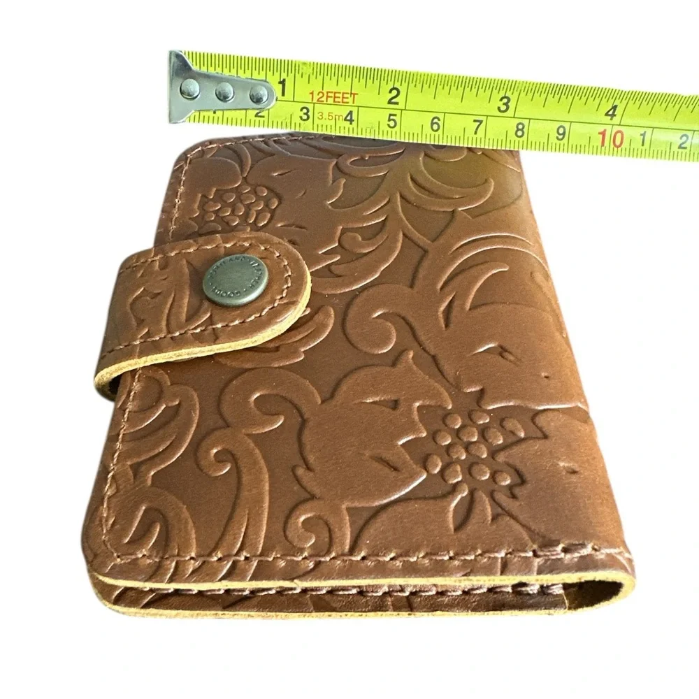 Portland Leather Mini‎ Bifold Wallet Embossed Meadow NWT - Picture 9 of 9
